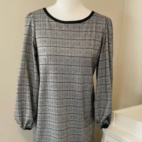 Max Studio Plaid Long Sleeve Knit Dress - Size M - Picture 1 of 3